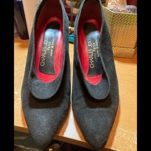 Charles Jourdan Paris Ladies Black Suede Shoes Size 6.